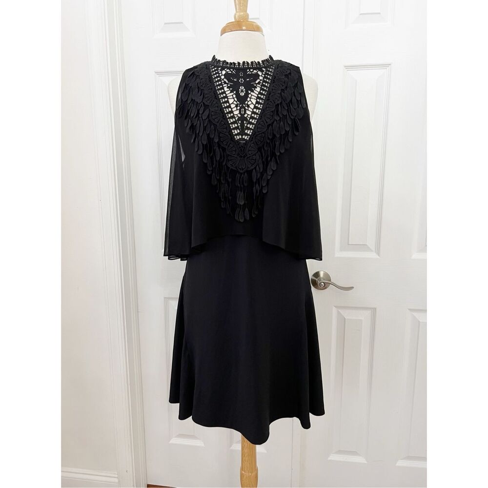 Kobi Halperin Womens‎ Black Malia Cold Shoulder Popover Dress Size Medium